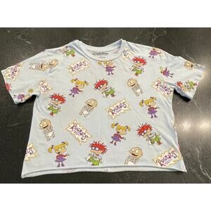 Rugrats Nickelodeon cropped short sleeve tee Large, 90's Y2K Era